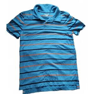 Cherokee Boys Youth Blue and Orange Striped Polo Shirt Size Large (12/14)